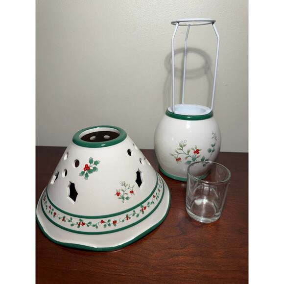 2004 Pfaltzgraff Winterberry Votive Lamp Candle Holder Christmas Holidays NIB - Picture 5 of 11